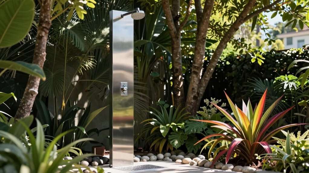 top stainless steel outdoor showers