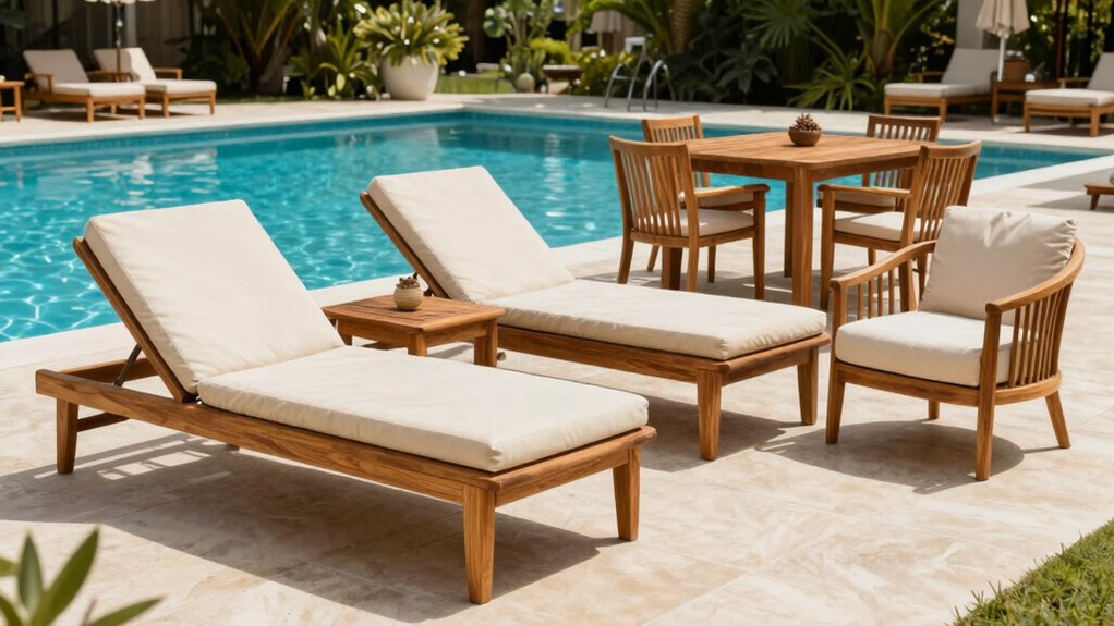 top teak poolside furniture