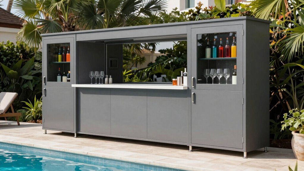 top waterproof pool cabinets