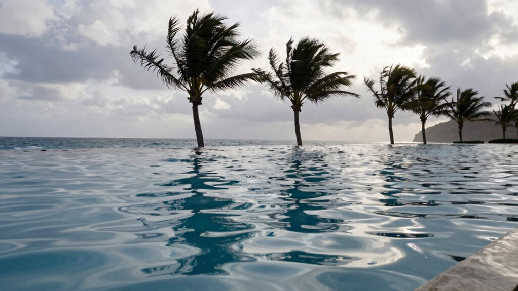 wind impacts infinity pool