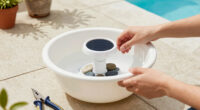 DIY A Water Bowl Planter With A Cheap Solar Fountain And Bring Cooling Sound And Color To Your Summer Garden