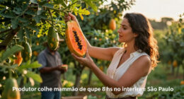Farmer Harvests Nearly 8 Kg Papaya In São Paulo Countryside