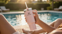 STANLEY IceFlow 2.0 Flip Straw Tumbler, 30 Oz, Rose Quartz | Easy Carry Handle | Twist On Lid And Flip Up Straw | Leak Resistant Water Bottl