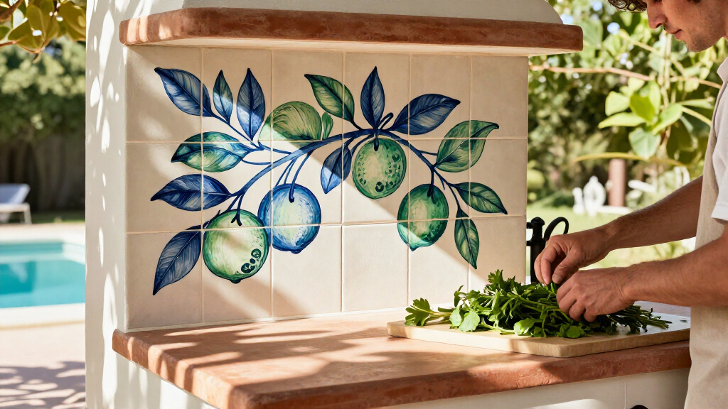 Chef Yotam Ottolenghi Did It — This Backsplash Mural Trend Is A "Commitment To Joy" In Your Home, Says Interior Designers