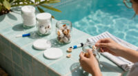Cover Old Glass Jars With Seashells To Make Beachy Countertop Storage