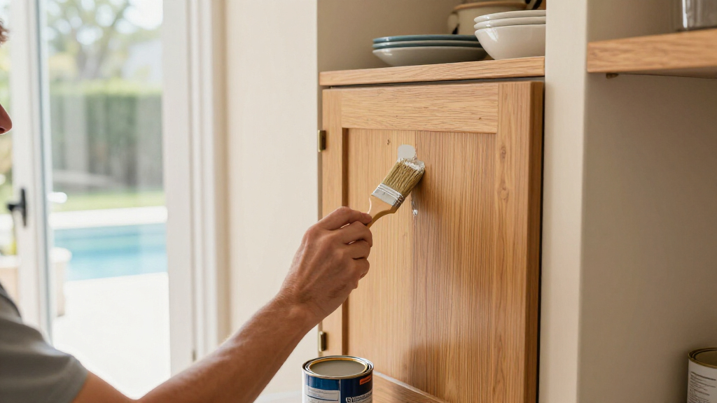 She Painted The Honey Oak Cabinets To Match The Walls And The Kitchen Suddenly Looked More Expensive