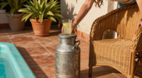 She Turns A Vintage Milk Jug Into A Side Table That Adds Rustic Charm
